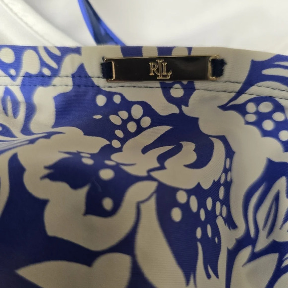 Ralph Lauren Blue Floral Underwire Tummy Control Bandeau Removeable One Piece 14 - Picture 14 of 16